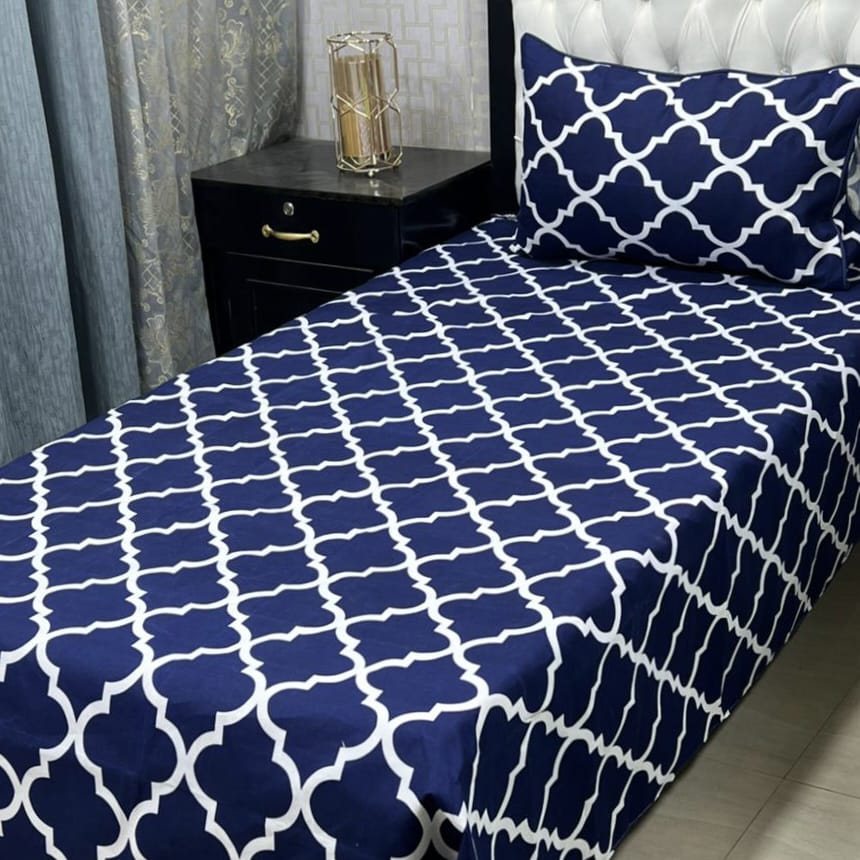Iconic Boxy Blue Single Bedsheet
