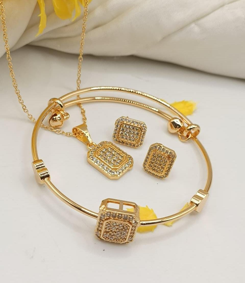 Gold plated Zircon Combo Set